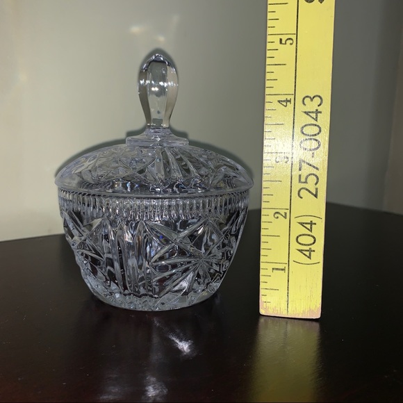 Elegant Cut Glass Candy Dish w/Lid - Picture 7 of 8